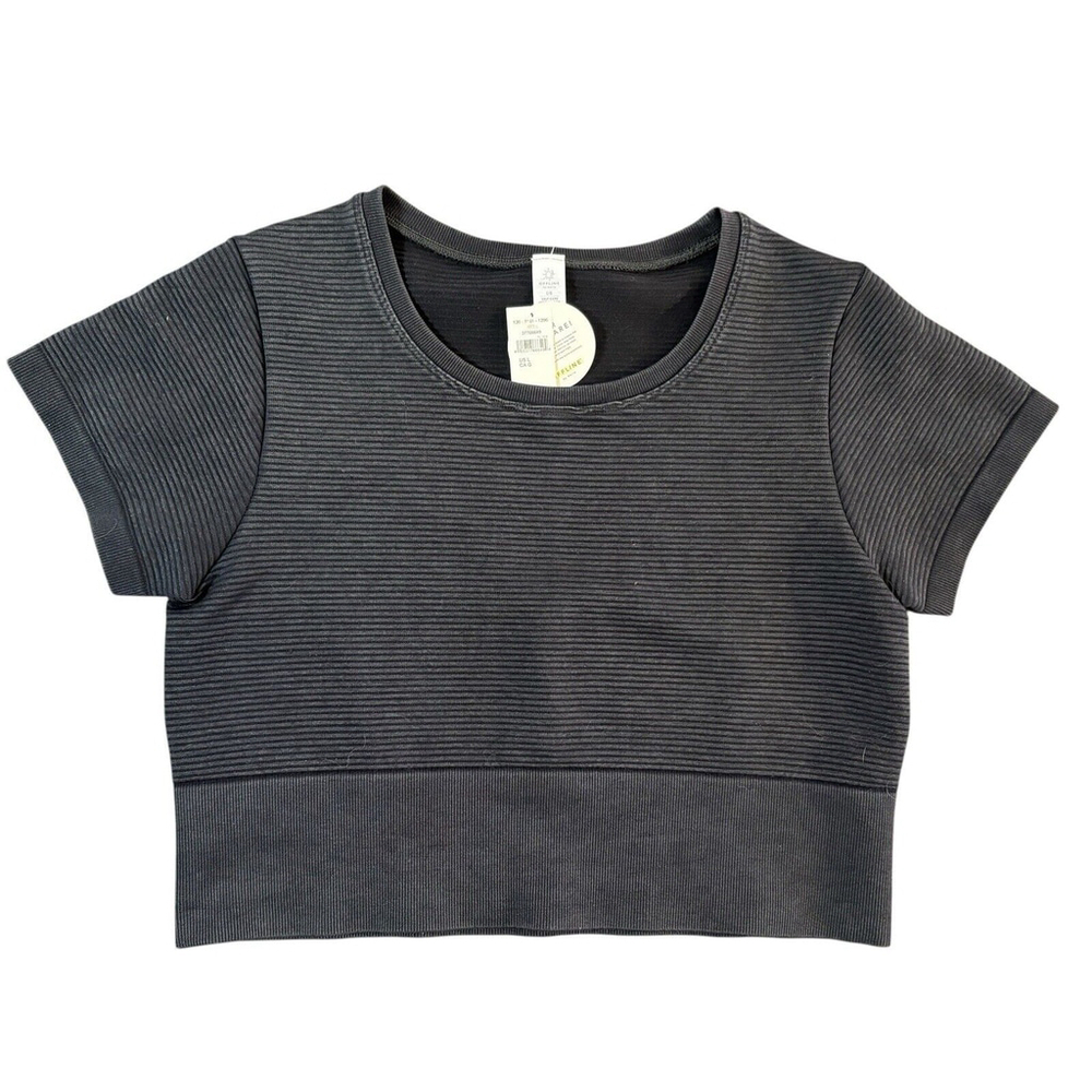 NWT Offline by Aerie Womens Top Seamless Cropped Totally Textured Black Sz. L